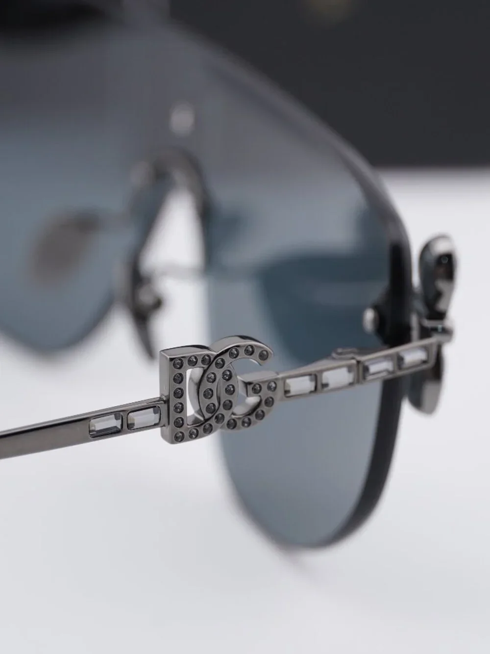 Dolce & Gabbana DG2333B 12866G Shield Sunglasses - Gunmetal / Grey